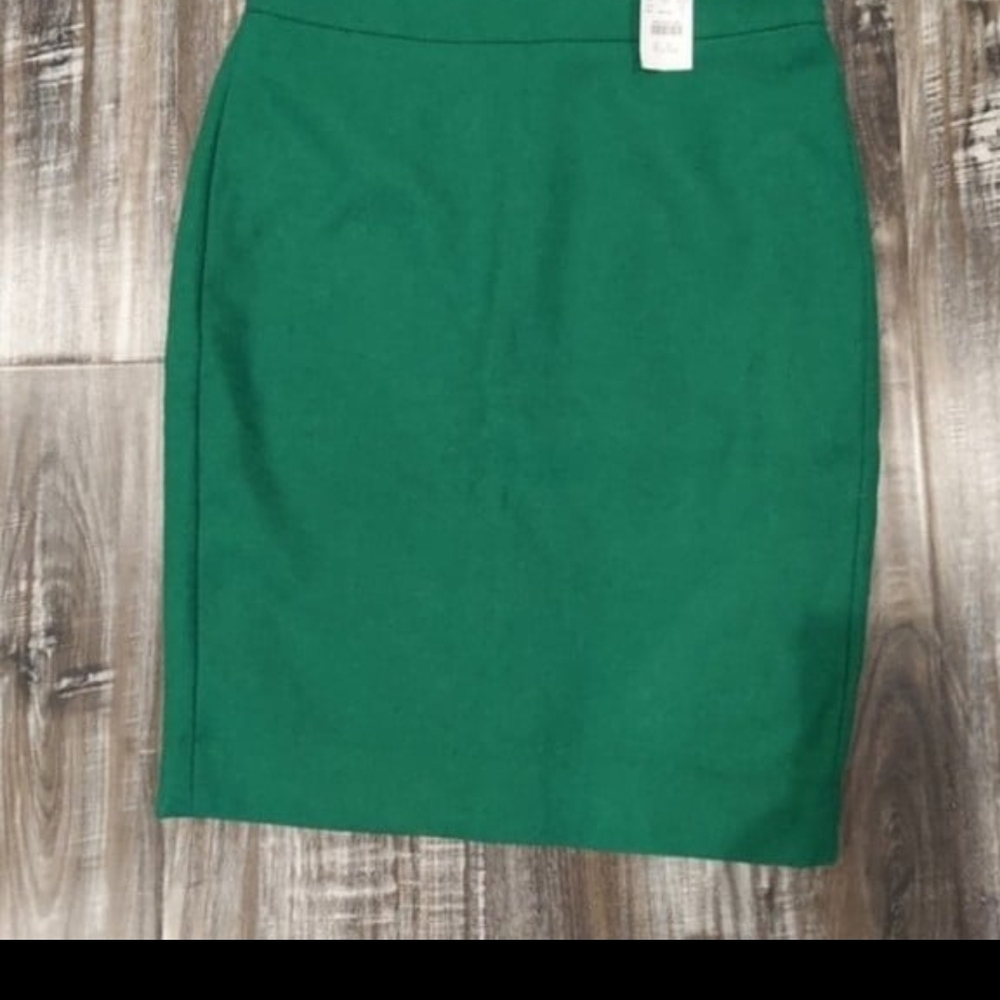 J Crew Factory Women's Hunter Green Wool Blend Pencil Skirt Size 6 NWT